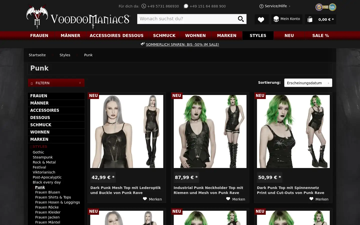 Screenshot of voodoomaniacs.de