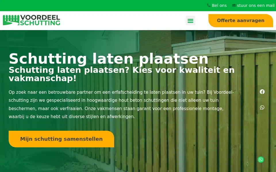 Screenshot of voordeel-schutting.nl