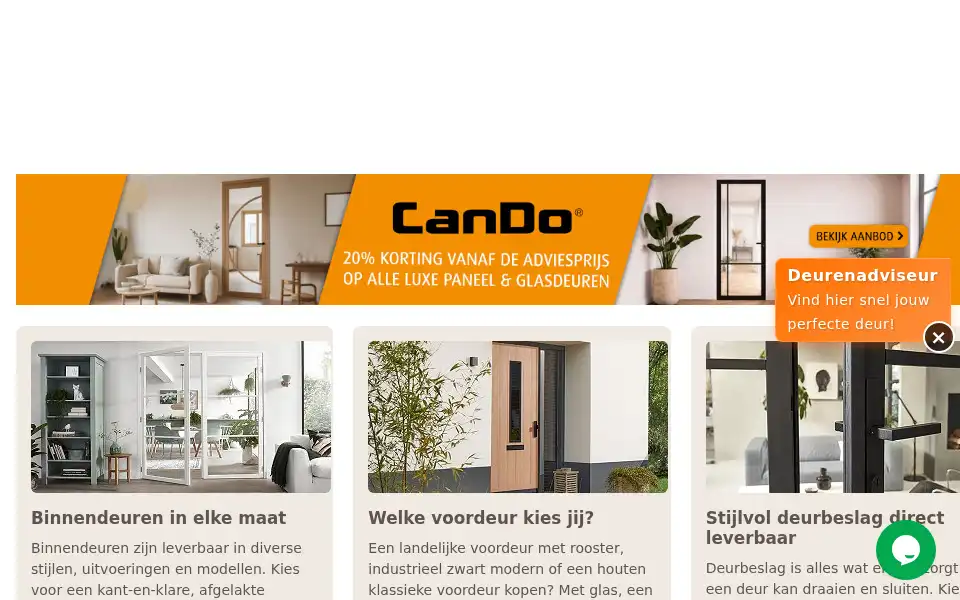 Screenshot of voordeeldeuren.nl