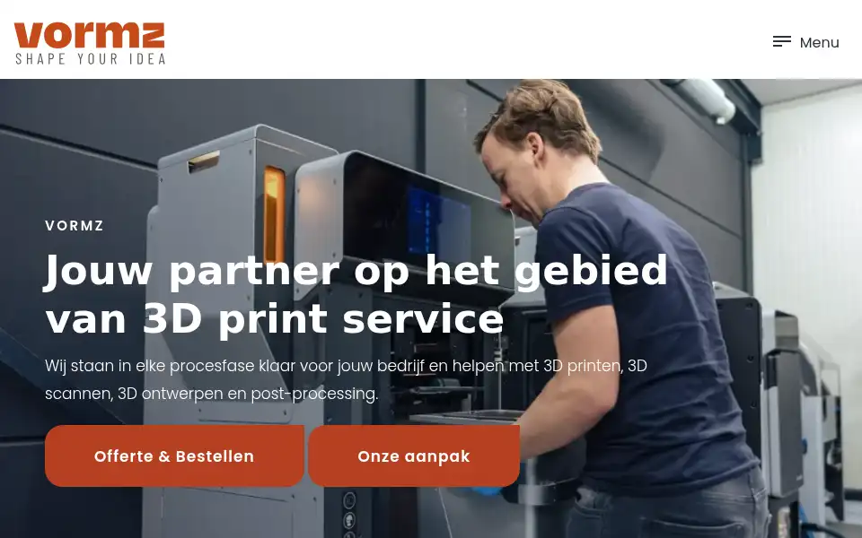 Screenshot of vormz.nl