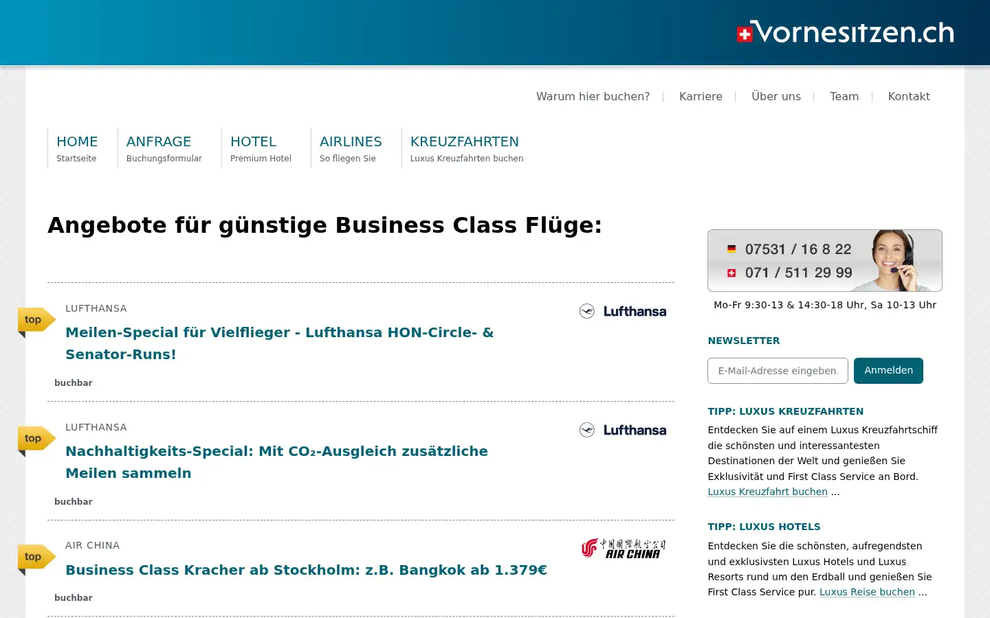 Screenshot of vornesitzen.ch