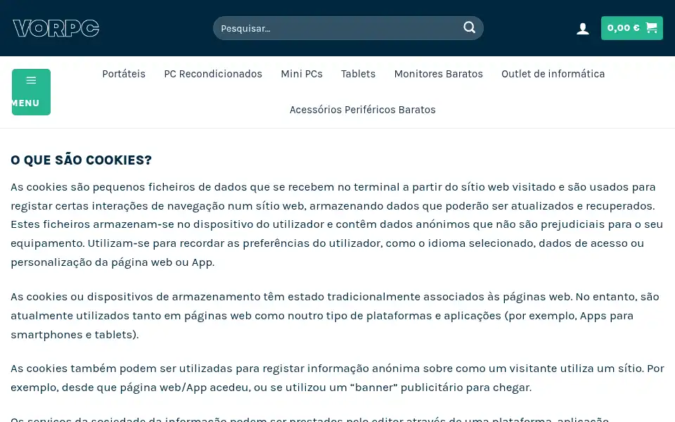 Screenshot of vorpcportugal.pt