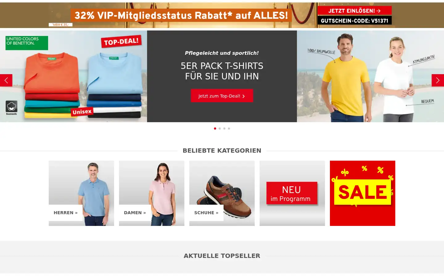 Screenshot of vorteilshop.com