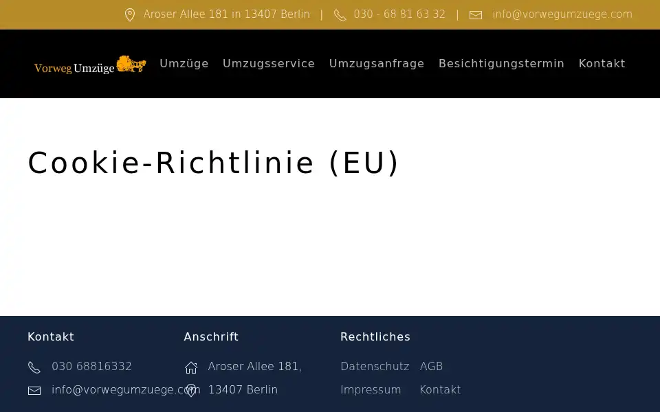 Screenshot of vorwegumzuege.com