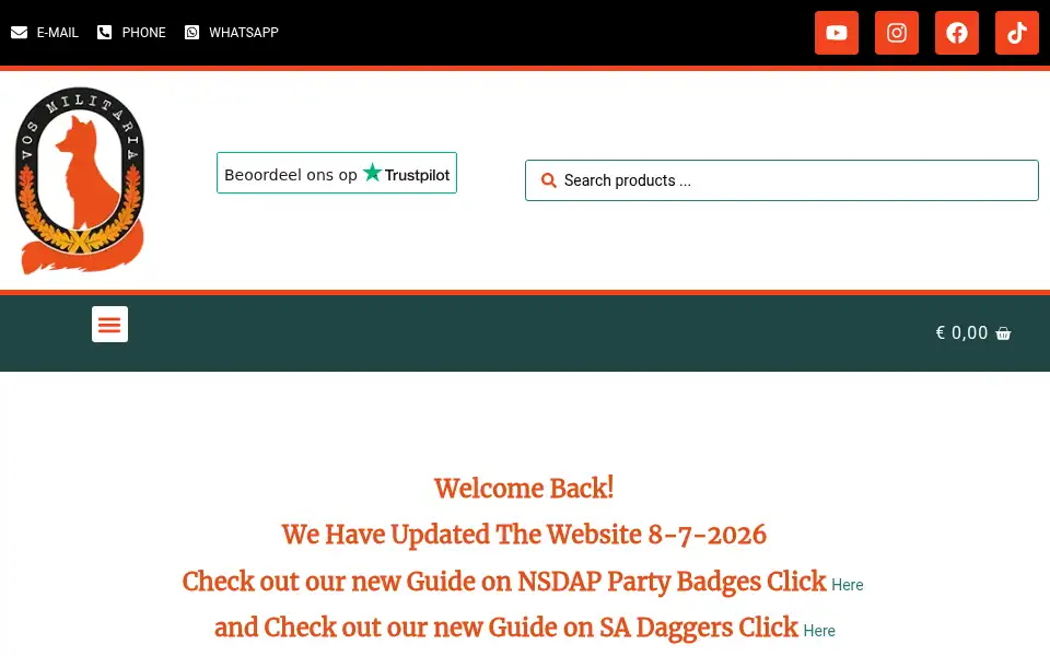 Screenshot of vosmilitaria.com