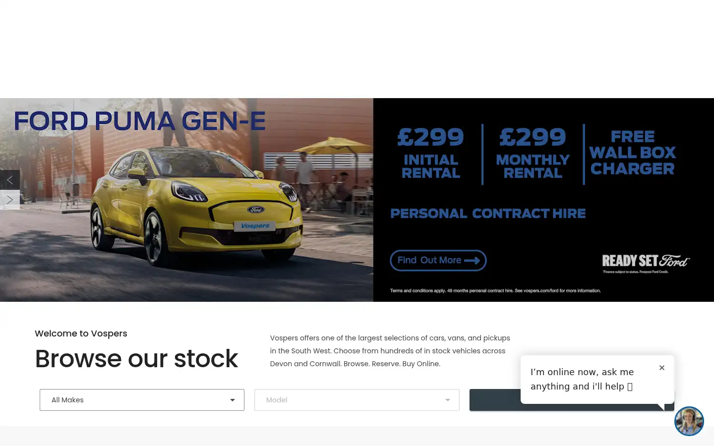 Screenshot of vospers.com