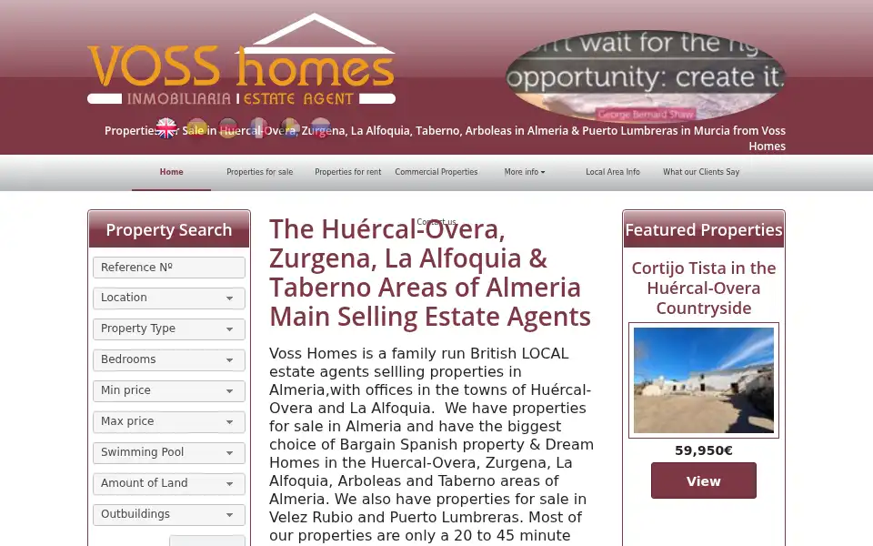 Screenshot of vosshomesspain.com