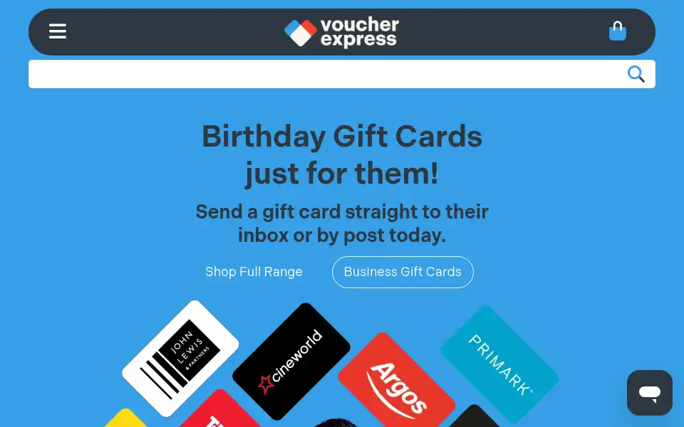 Screenshot of voucherexpress.com