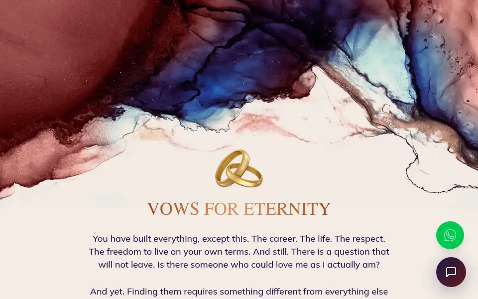 Screenshot of vowsforeternity.com