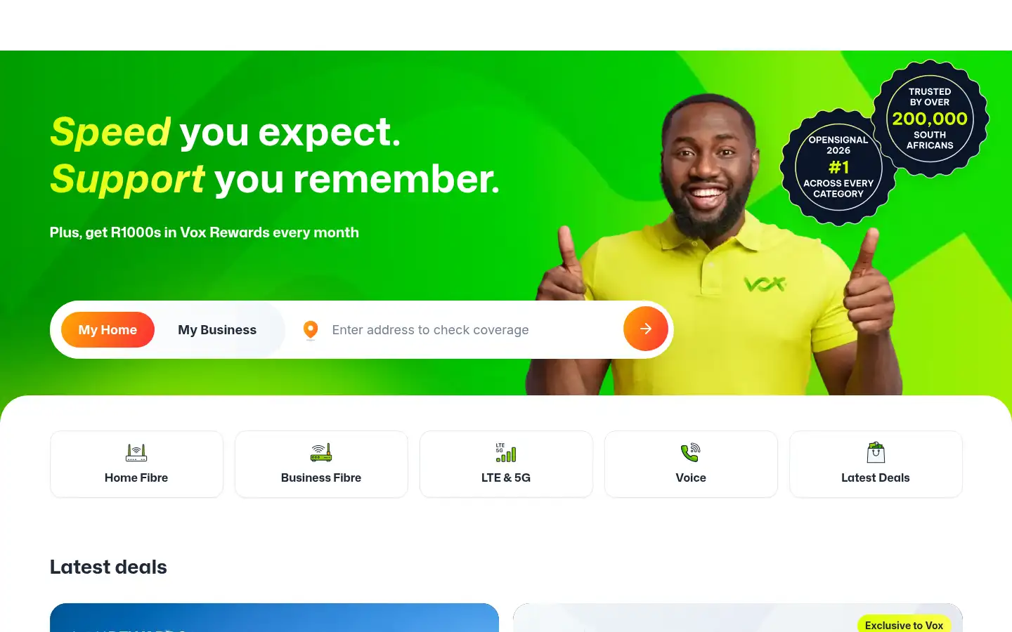 Screenshot of vox.co.za