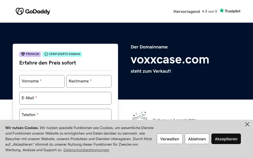 Screenshot of voxxcase.com