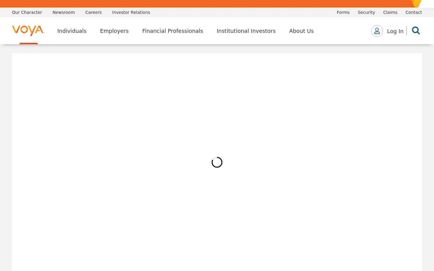 Screenshot of voya.com