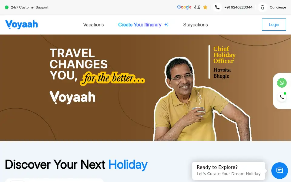 Screenshot of voyaah.com