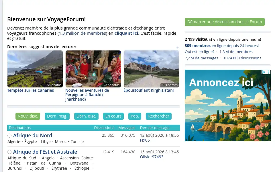 Screenshot of voyageforum.com