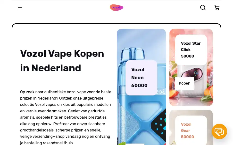 Screenshot of vozolvape.nl