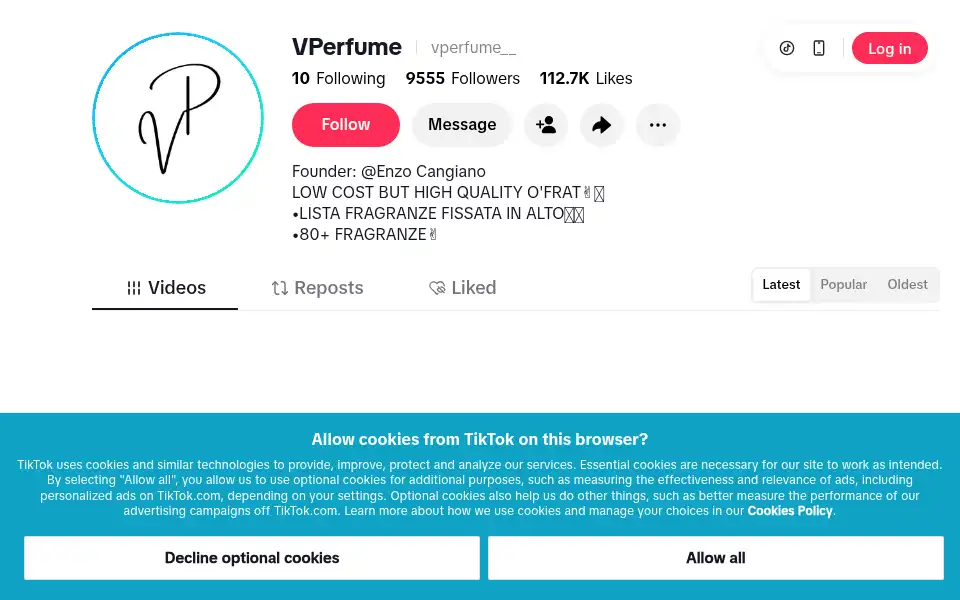 Screenshot of vperfumestore.it