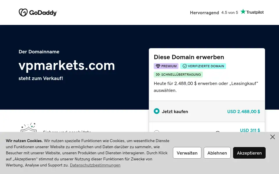 Screenshot of vpmarkets.com