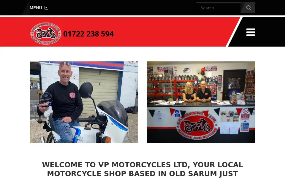 Screenshot of vpmotorcycles.co.uk