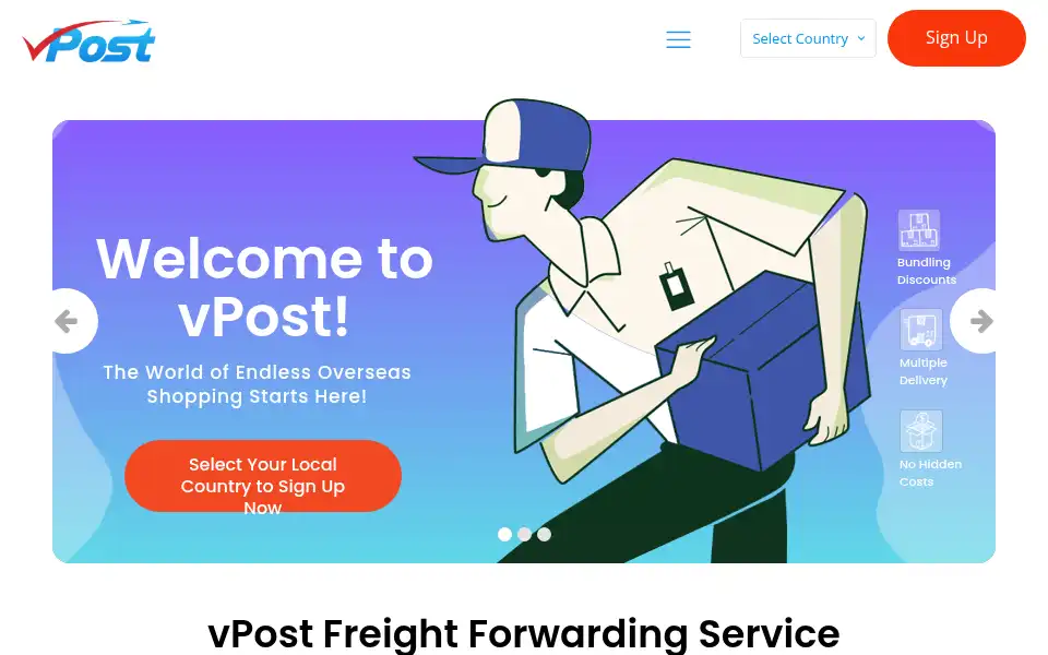 Screenshot of vpost.com.sg