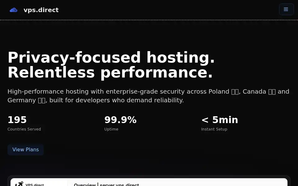 Screenshot of vps.direct
