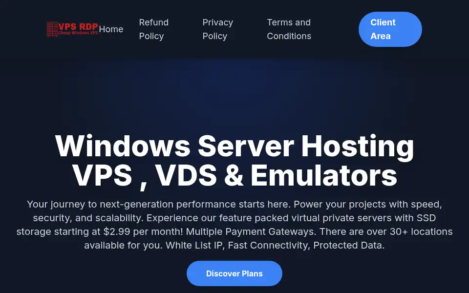 Screenshot of vps-rdp.com