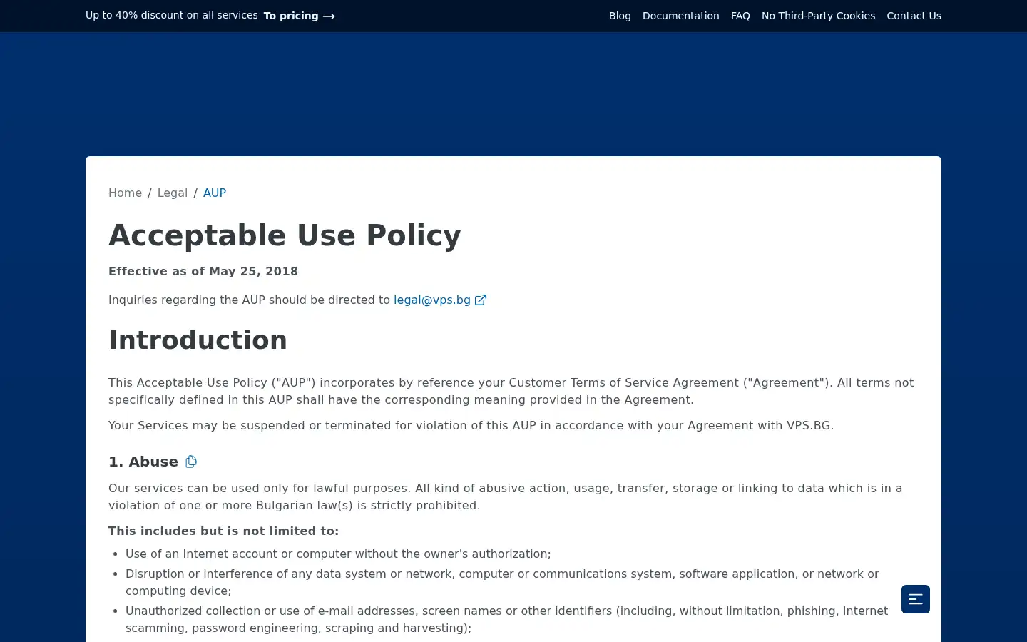 Screenshot of vpsbg.eu
