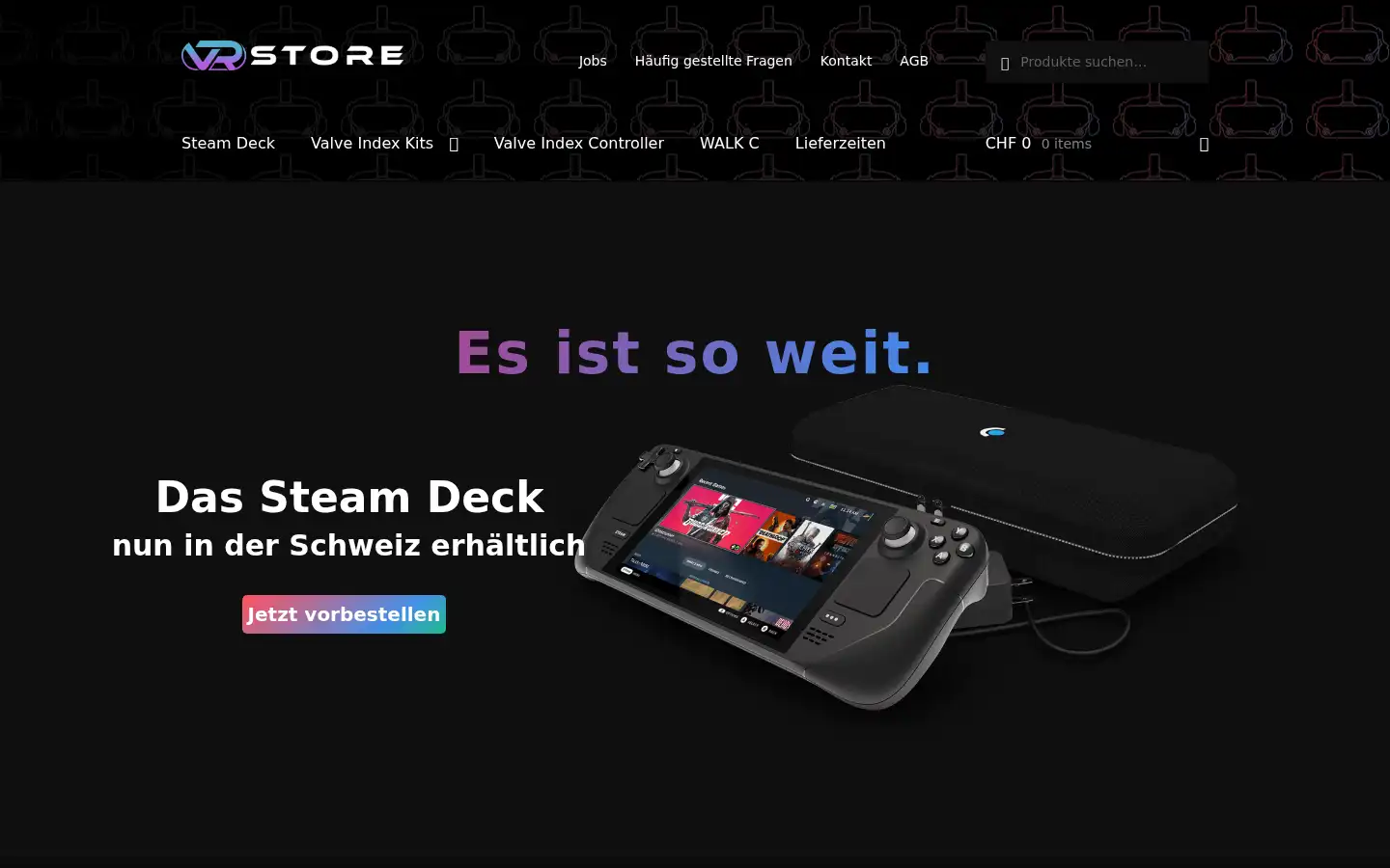Screenshot of vr-store.ch