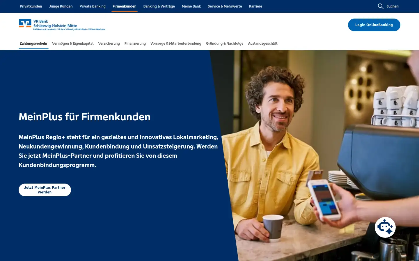 Screenshot of vrbank-sh-mitte.de