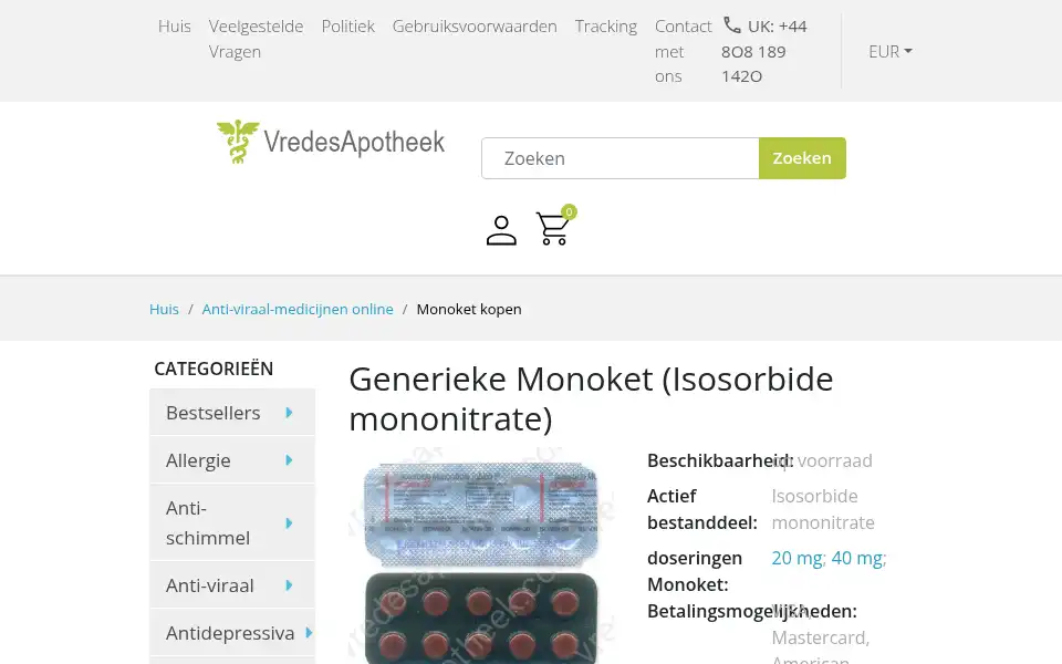 Screenshot of vredesapotheek.com