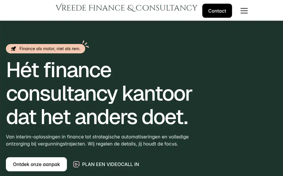 Screenshot of vreedemanagement.nl