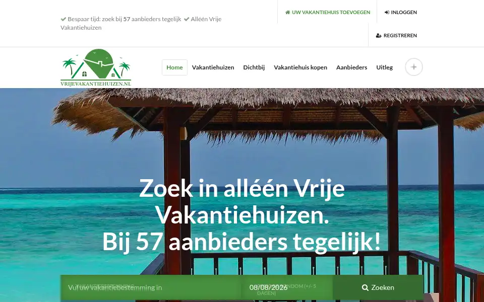 Screenshot of vrijevakantiehuizen.nl