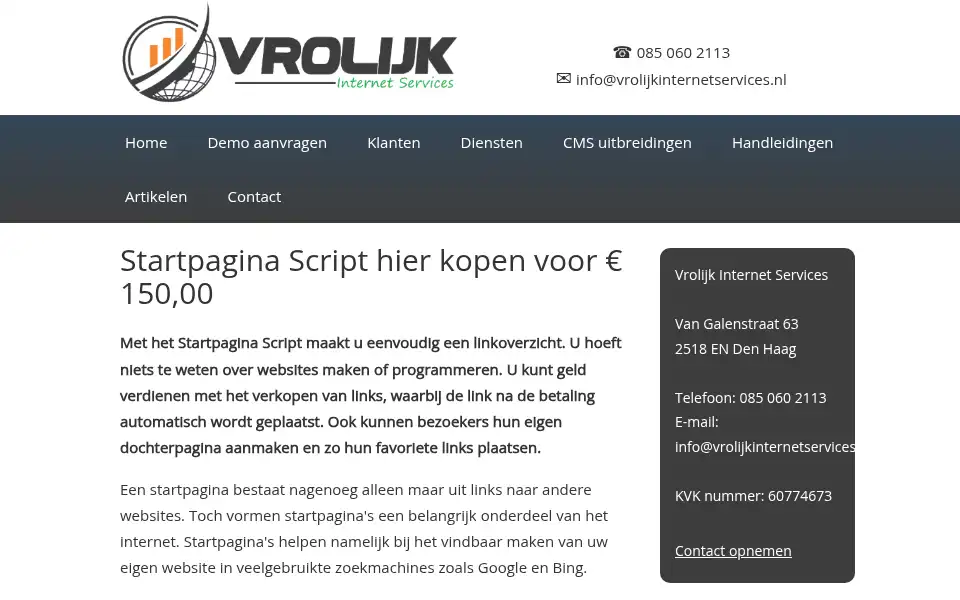 Screenshot of vrolijkinternetservices.nl