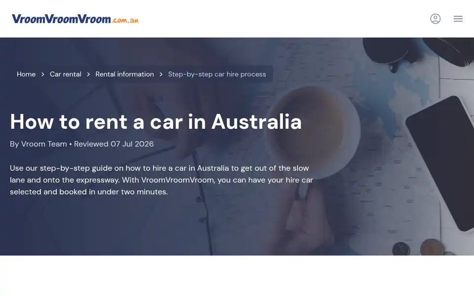 Screenshot of vroomvroomvroom.com.au