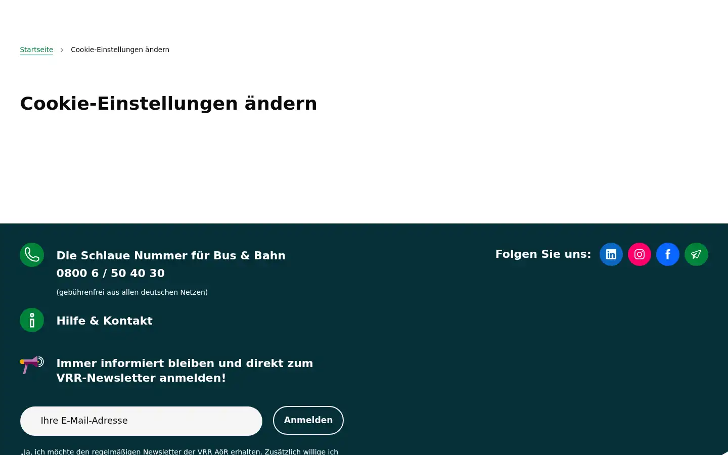 Screenshot of vrr.de