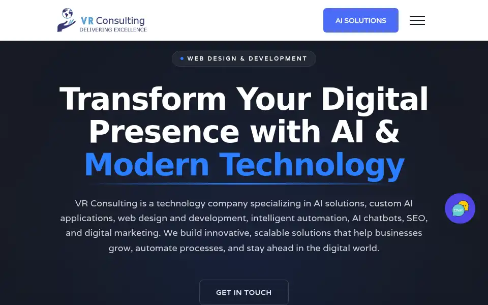 Screenshot of vrwebconsulting.com