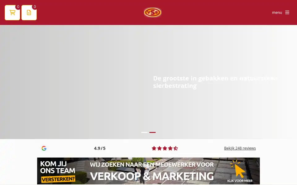 Screenshot of vsb-sierbestratingen.nl
