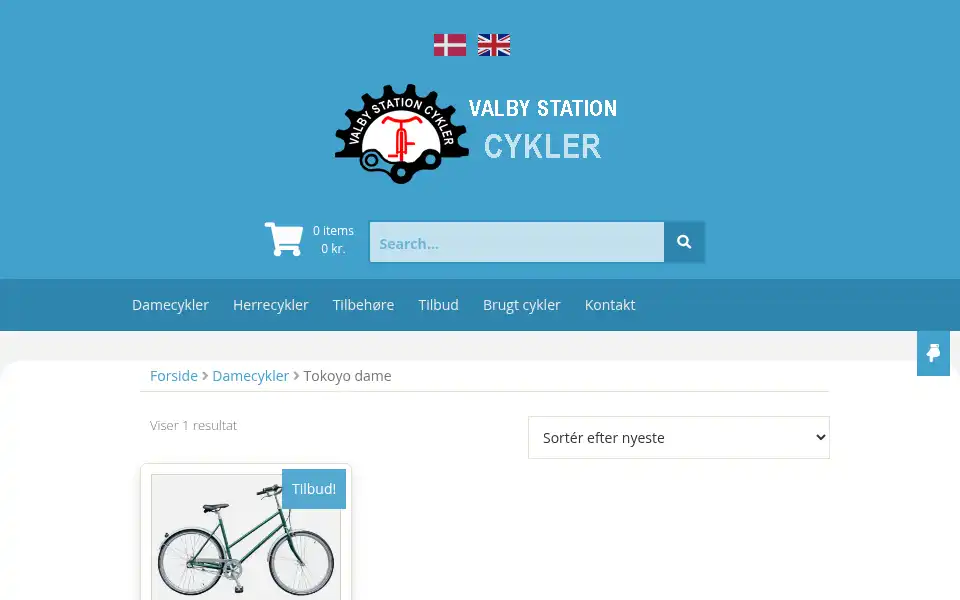 Screenshot of vscykler.dk