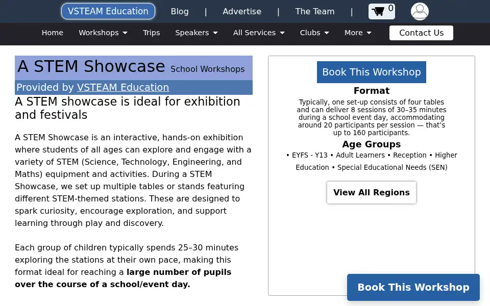 Screenshot of vstemschool.com
