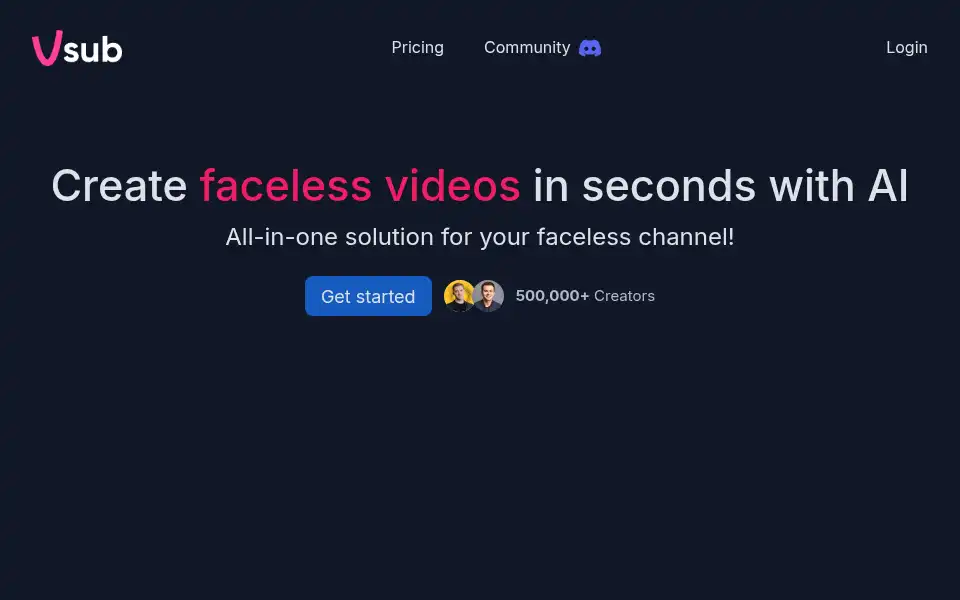 Screenshot of vsub.io