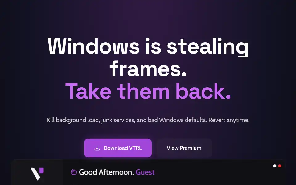 Screenshot of vtrl.cc
