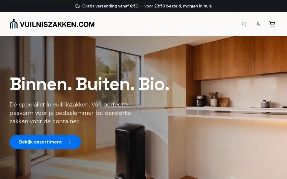 Screenshot of vuilniszakken.com