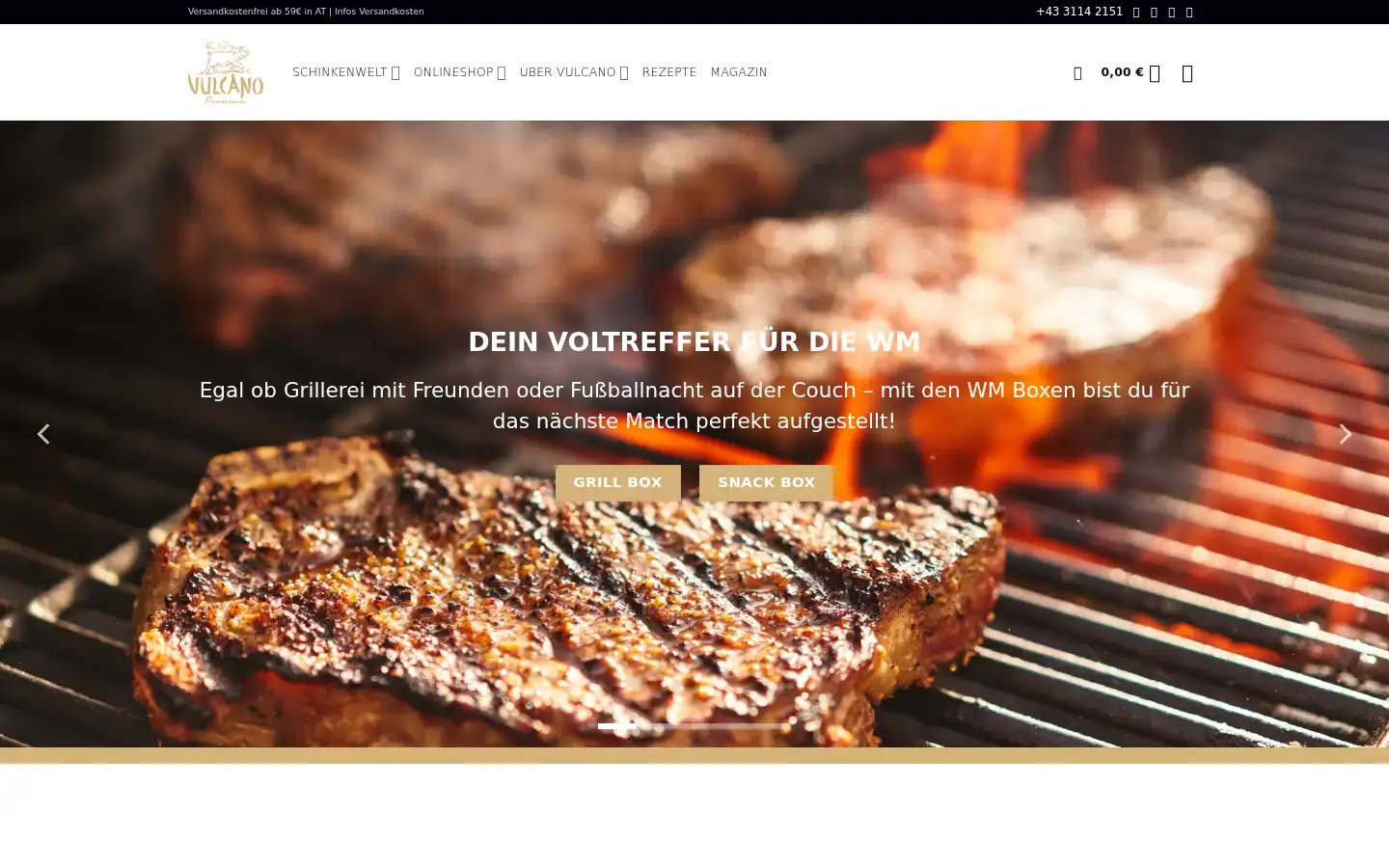 Screenshot of vulcano.at