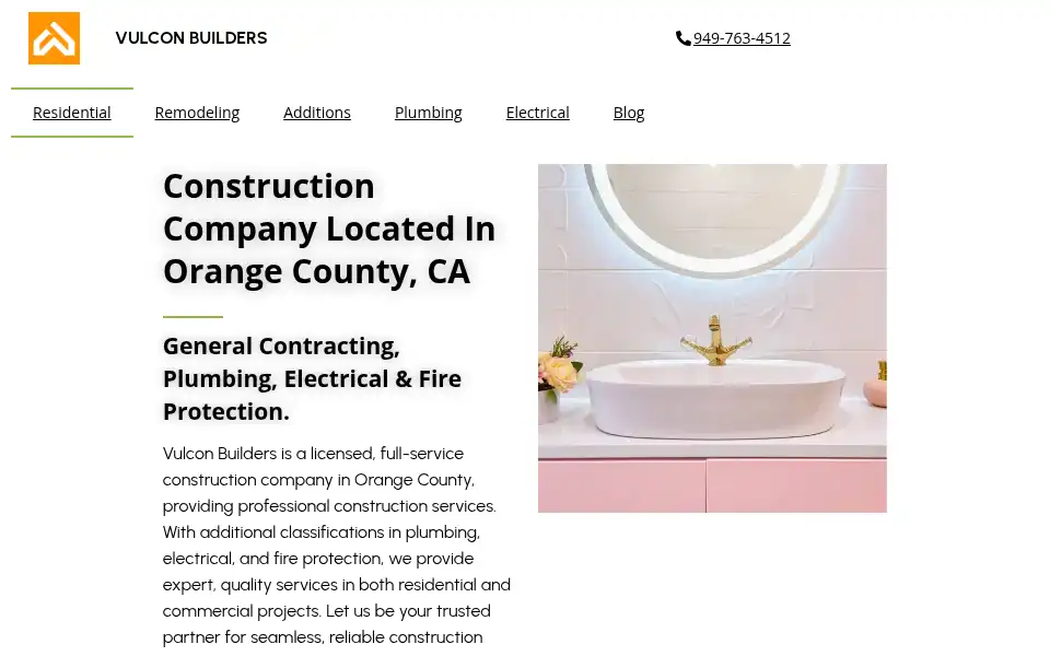 Screenshot of vulconbuilders.com
