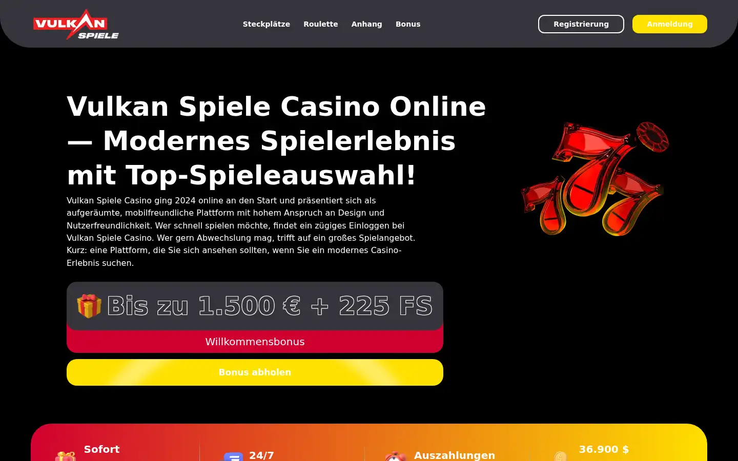 Screenshot of vulkanspielecasino.de.com