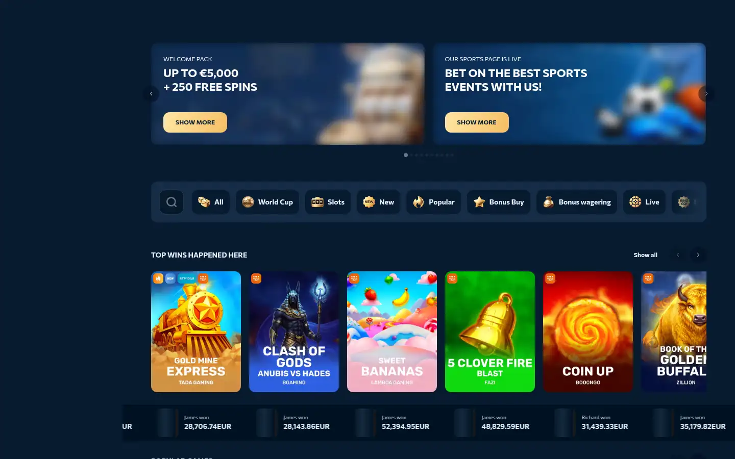 Screenshot of vulkanvegaskasino.de