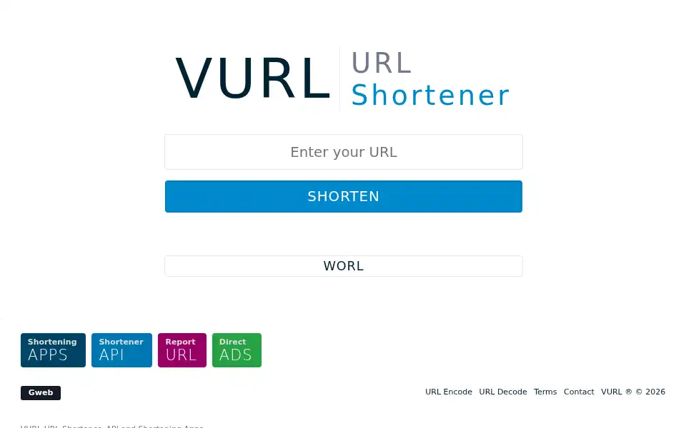 Screenshot of vurl.com