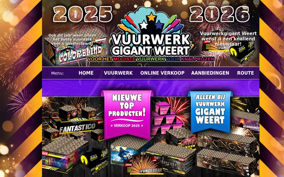 Screenshot of vuurwerkgigantweert.nl