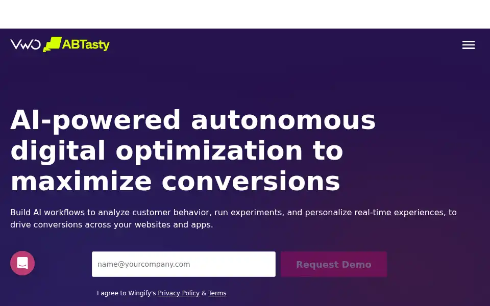 Screenshot of vwo.com