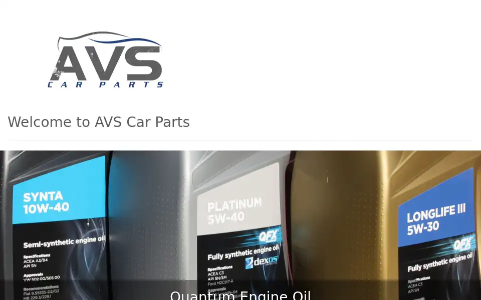 Screenshot of vwspares.co.uk
