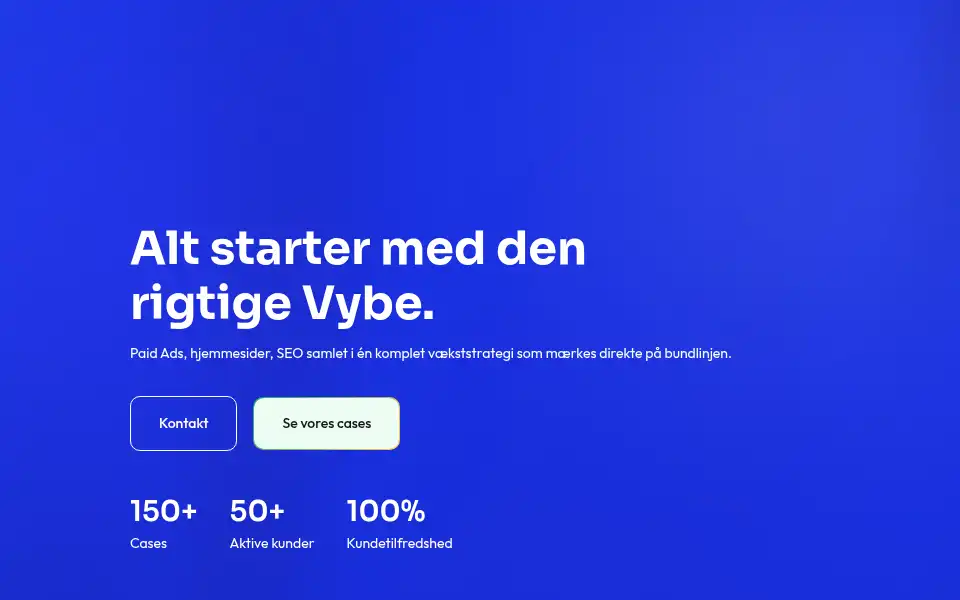Screenshot of vybemarketing.dk